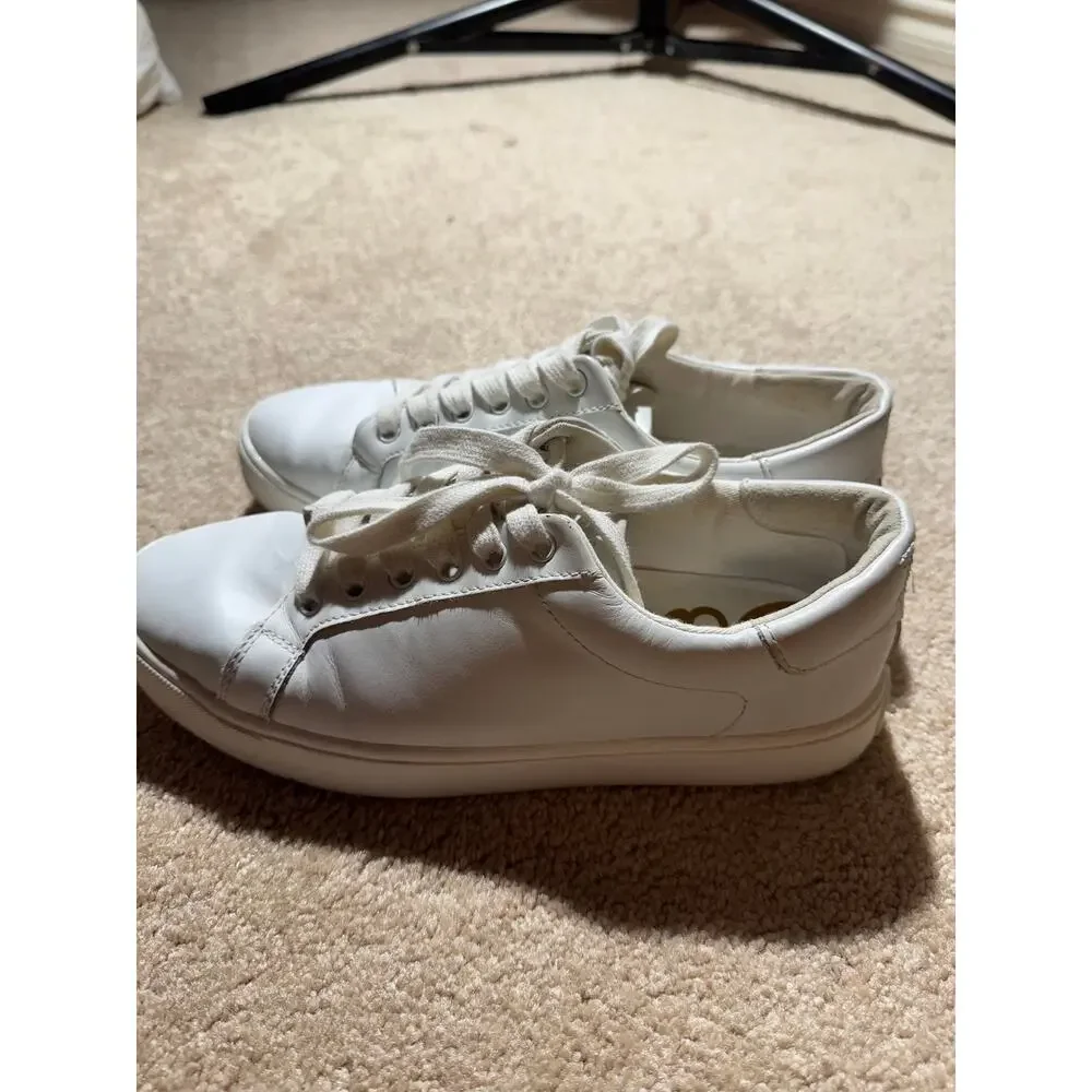 Sam Edelman‎ ETHYL White Leather Lace-Up Sneakers Women's Size 8M